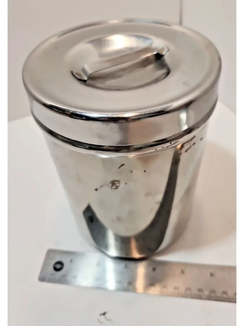 Vtg Stainless Steel Canisters W/ Medical Lid - Set of 2  Vollrath 8802 Polar 3J